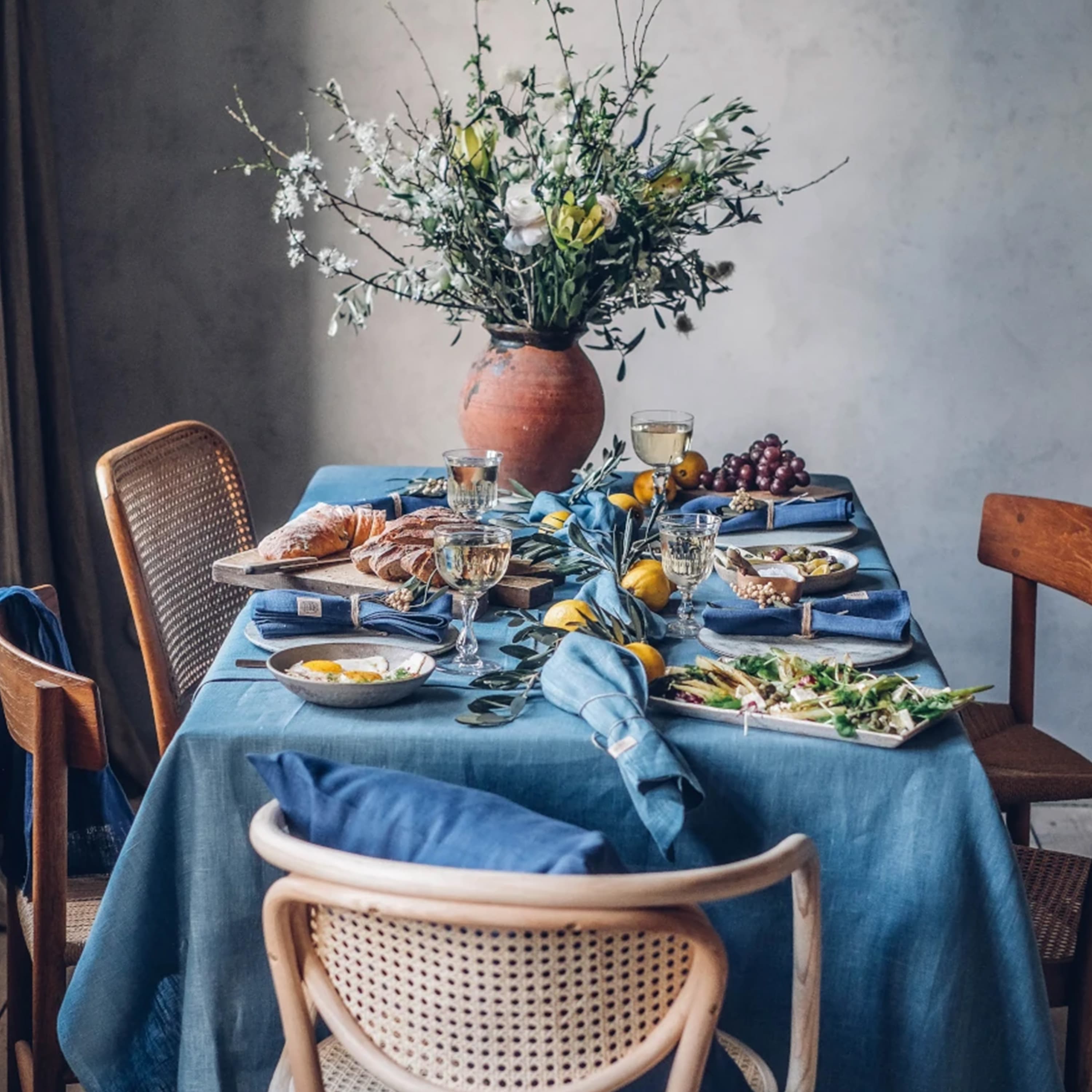 Classic Linen Tablecloth Nougat 150x300