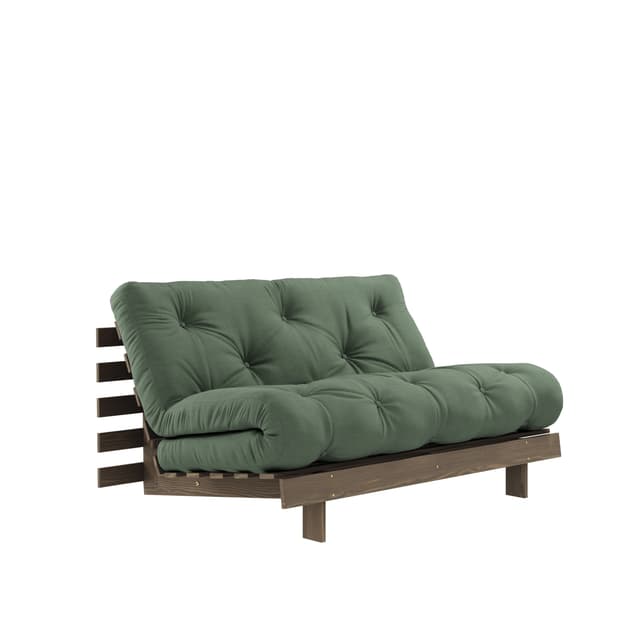 Roots Schlafsofa Braun/Olivgrün 140cm
