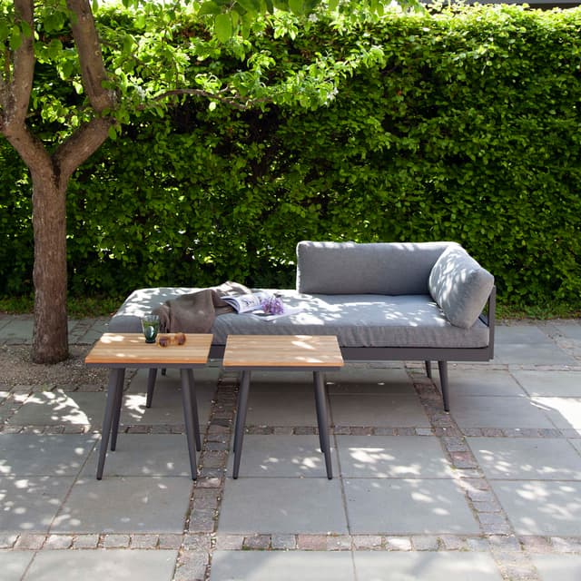 Rio Side Table Anthracite/Teak 50x45