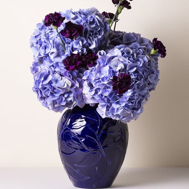 Florita Vase glasiert Agate Blue 30 cm