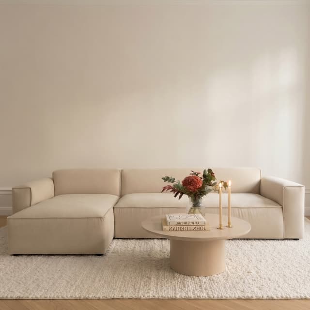 Bobbie 4-Sitzer Sofa mit Recamiere links Beige 322 cm