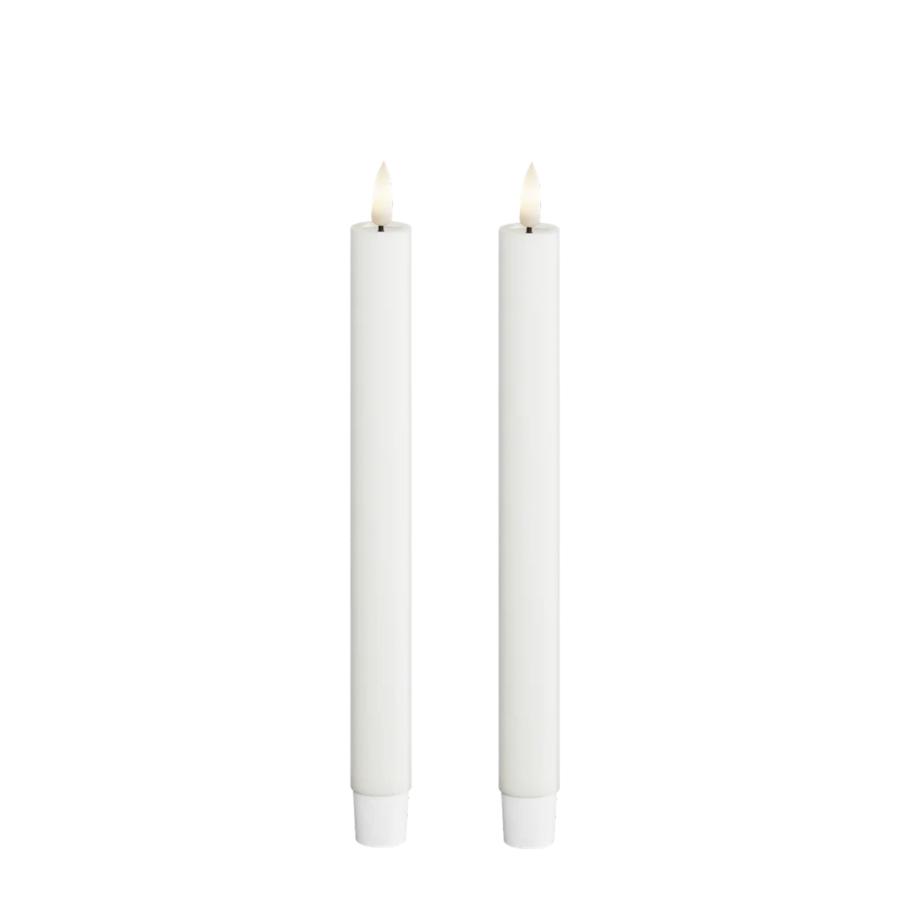 LED Candle White 24cm Set of 2