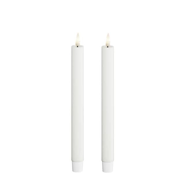 LED Stabkerze Weiß 24cm 2er-set
