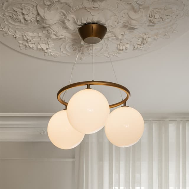 Miira 3 Circular Deckenleuchte Dark Bronze/Opal