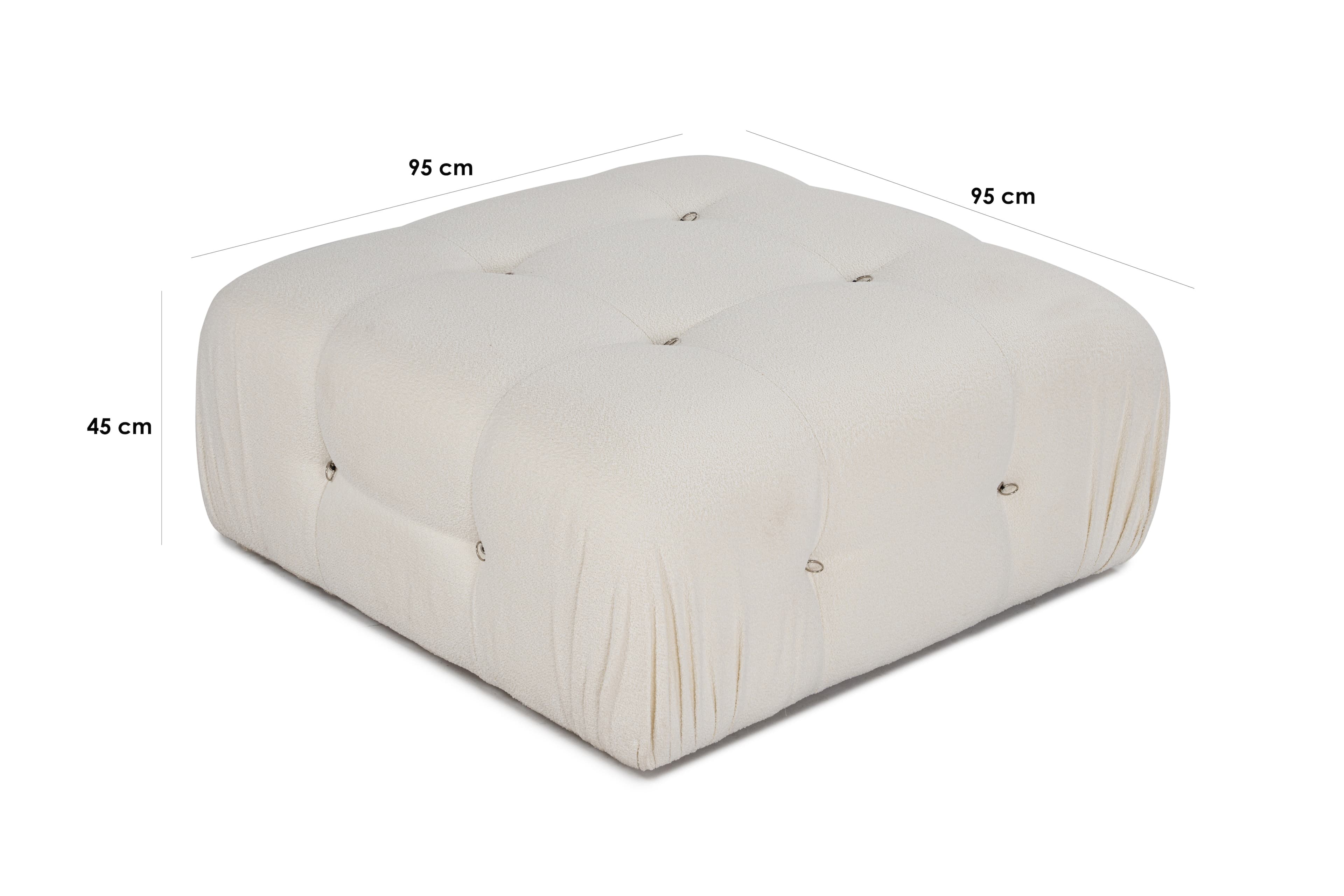 Blanca Fußhocker White Bouclé