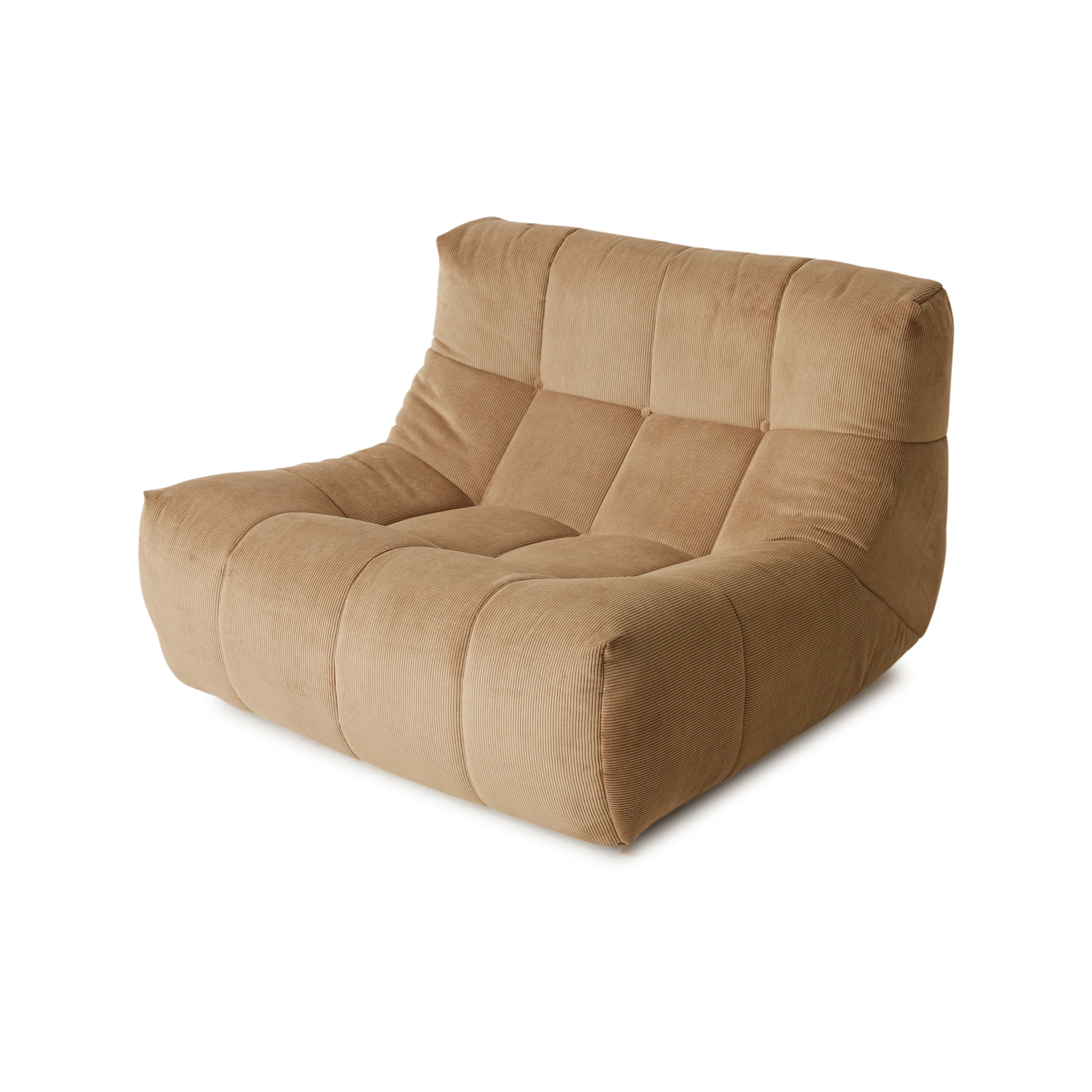 Lazy Lounge Lounge Sessel Corduroy Rippe Braun