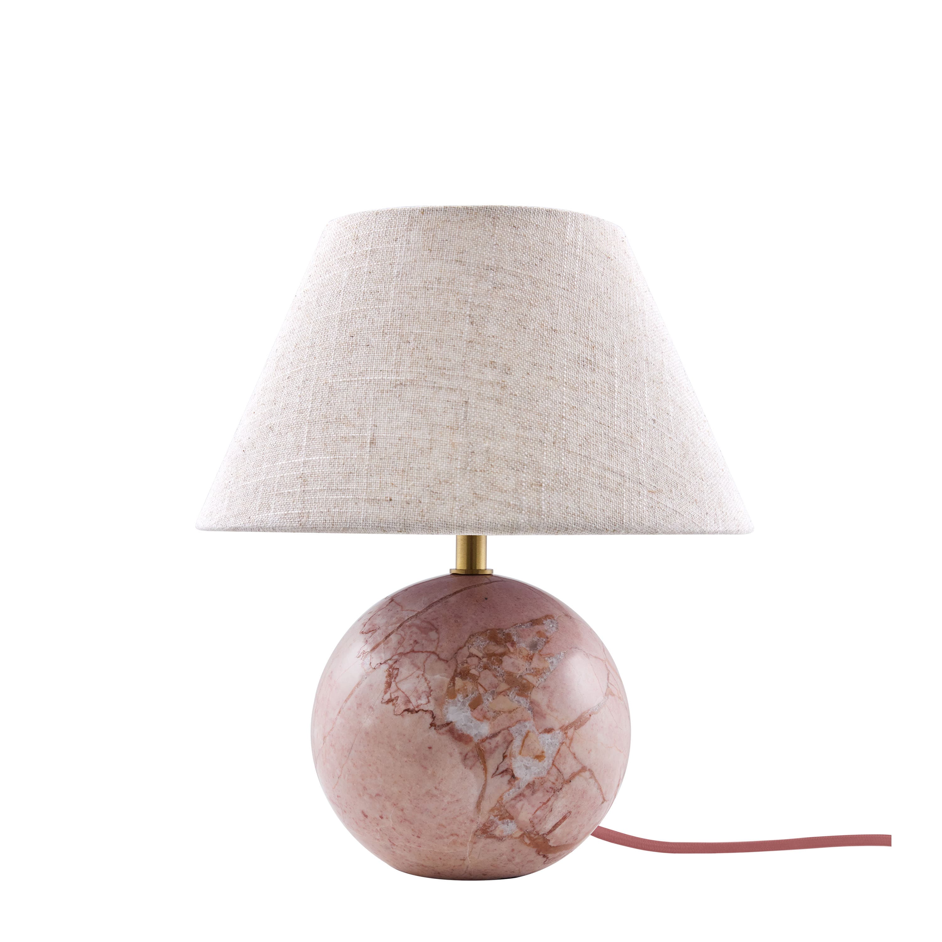 Castello Tischlampe Mattrosa Marmor/Beige 24cm
