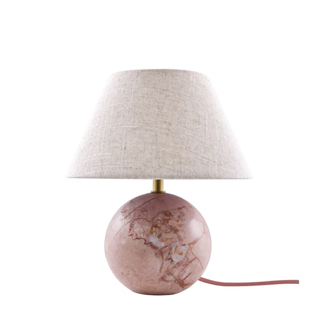 Castello Table Lamp Dim Pink Marble/Beige 24cm