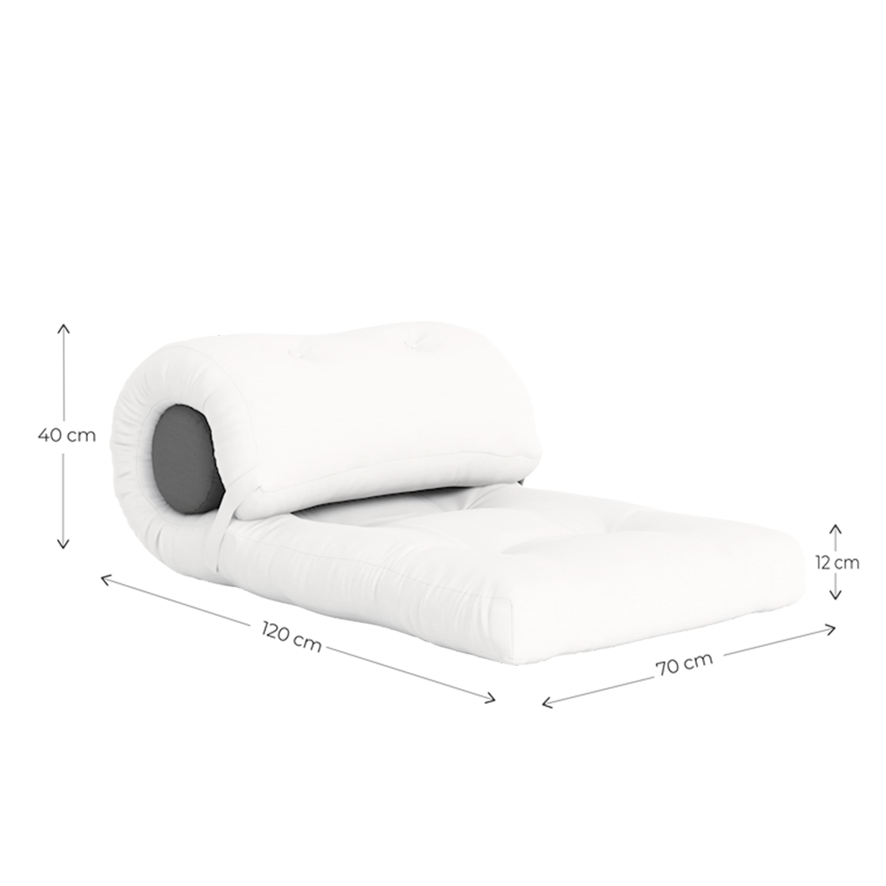 Wrap Out Lounger Mattress White 70cm