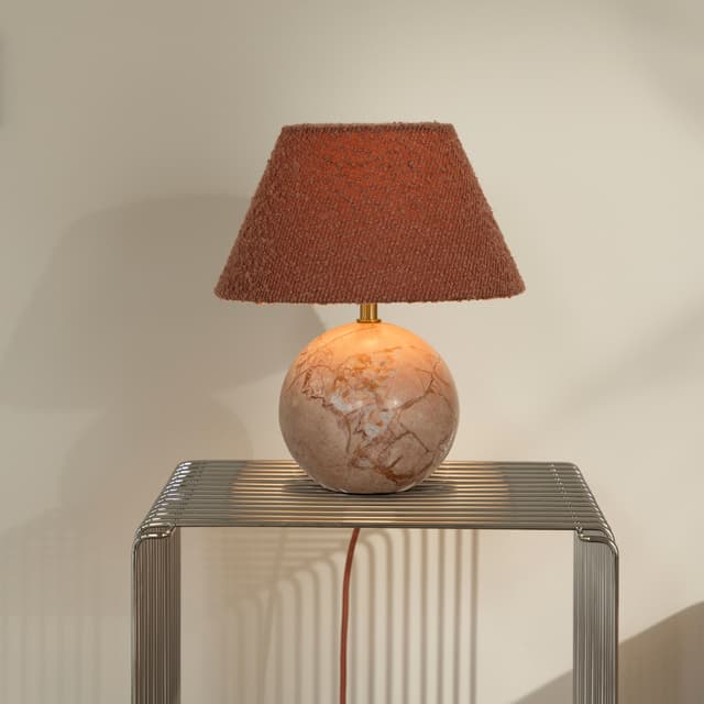 Castello Table Lamp Dim Pink Marble 24cm