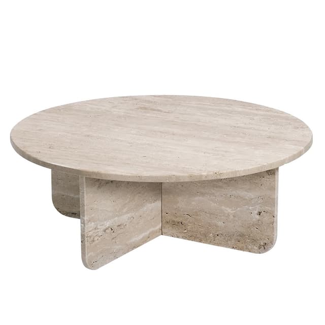 Travis Couchtisch Travertin Ø85