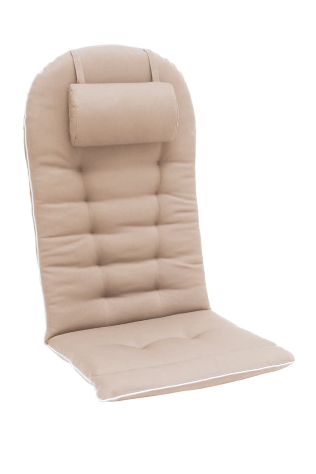 Tennessee Liegestuhlauflage Taupe/Weiß