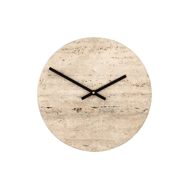 Loko Uhr Travertin Beige Ø25