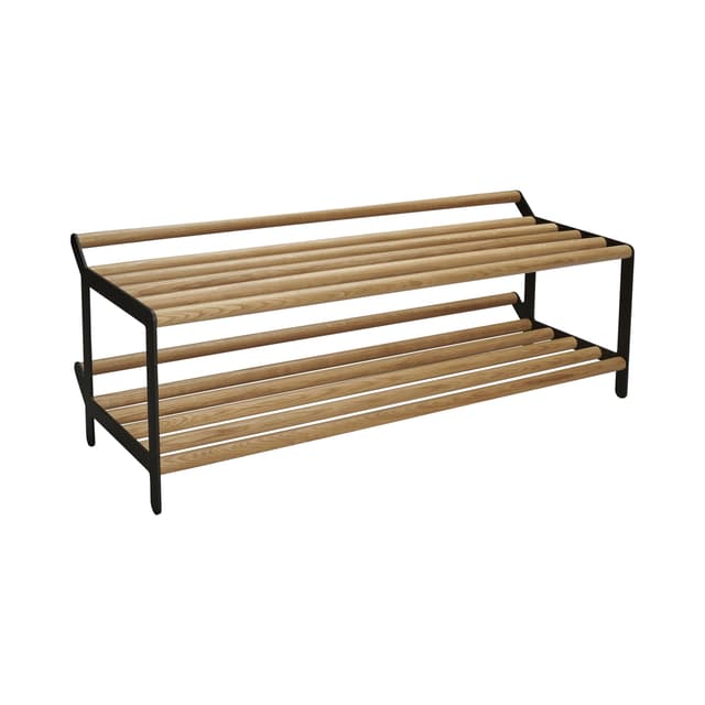 Tamburin Schuhablage Eiche/Schwarz 100cm