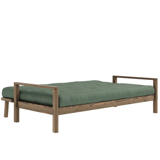 Knob Schlafsofa Braun/Olivgrün 130cm