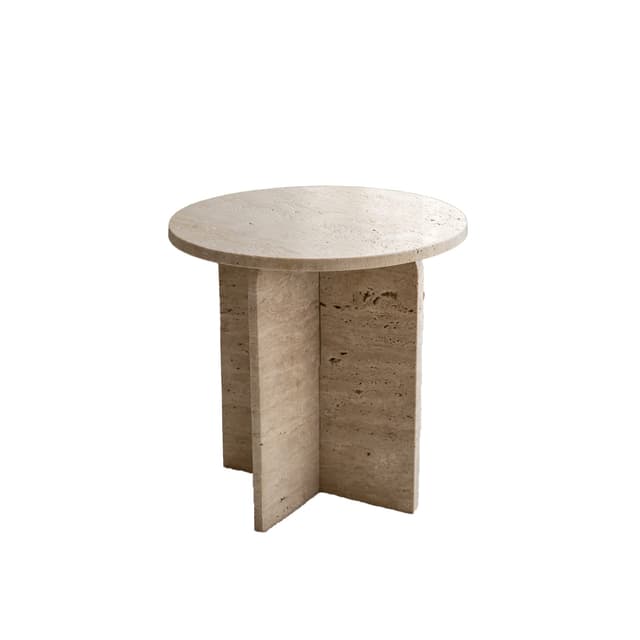 Travis Side Table Travertine Ø50