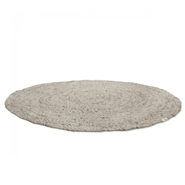 Merino Round Wool Rug Natural Beige Ø160cm