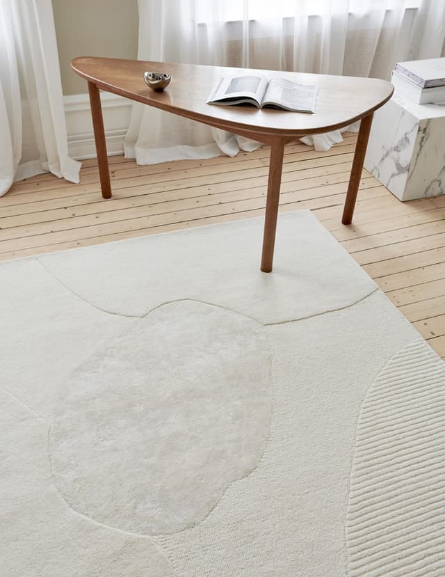 Topaz Wool/Viscose Rug Ivory 250x350