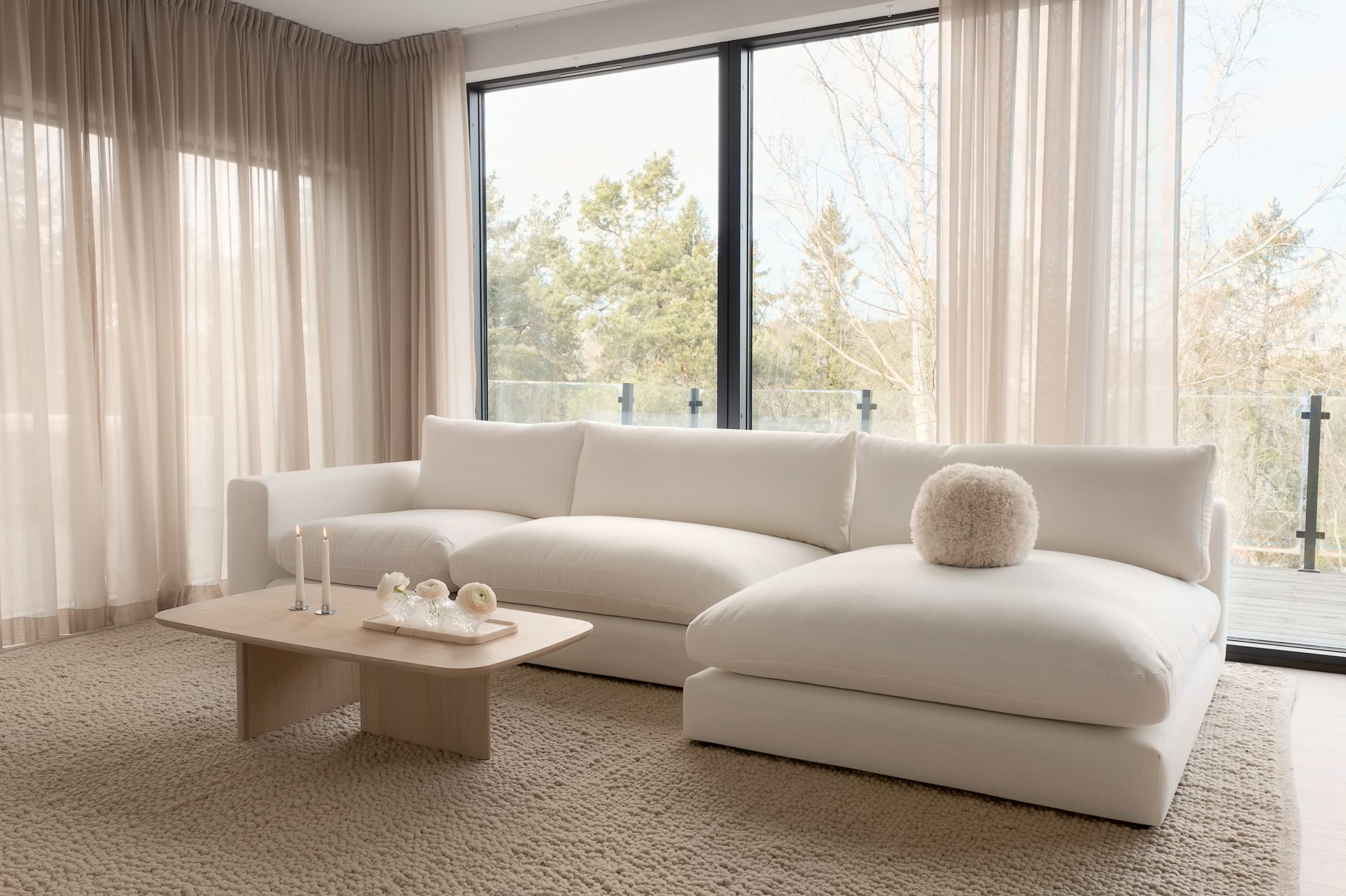 Capri 1.5-seater Sofa Module White 120cm