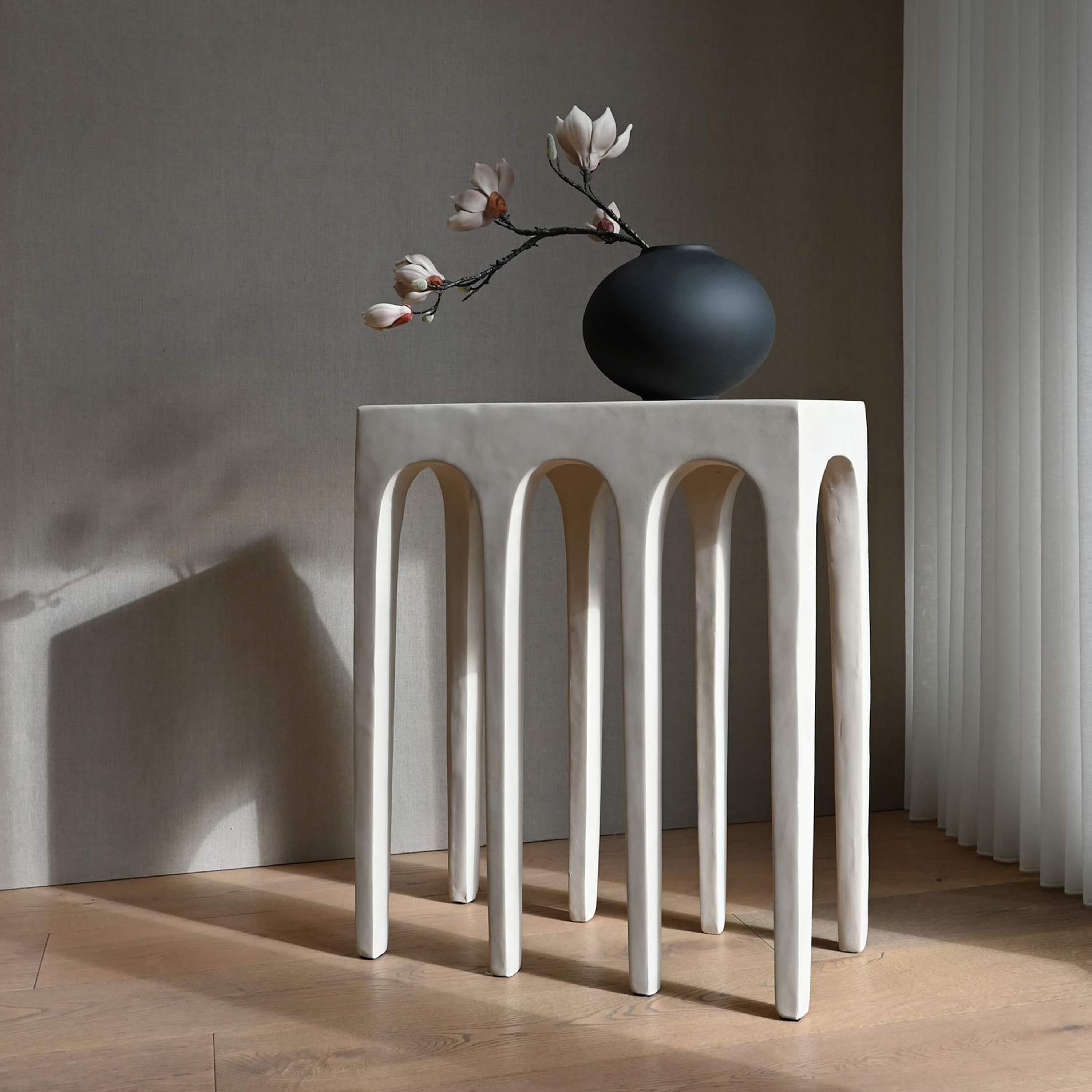 Bow Console Table Birch 70cm