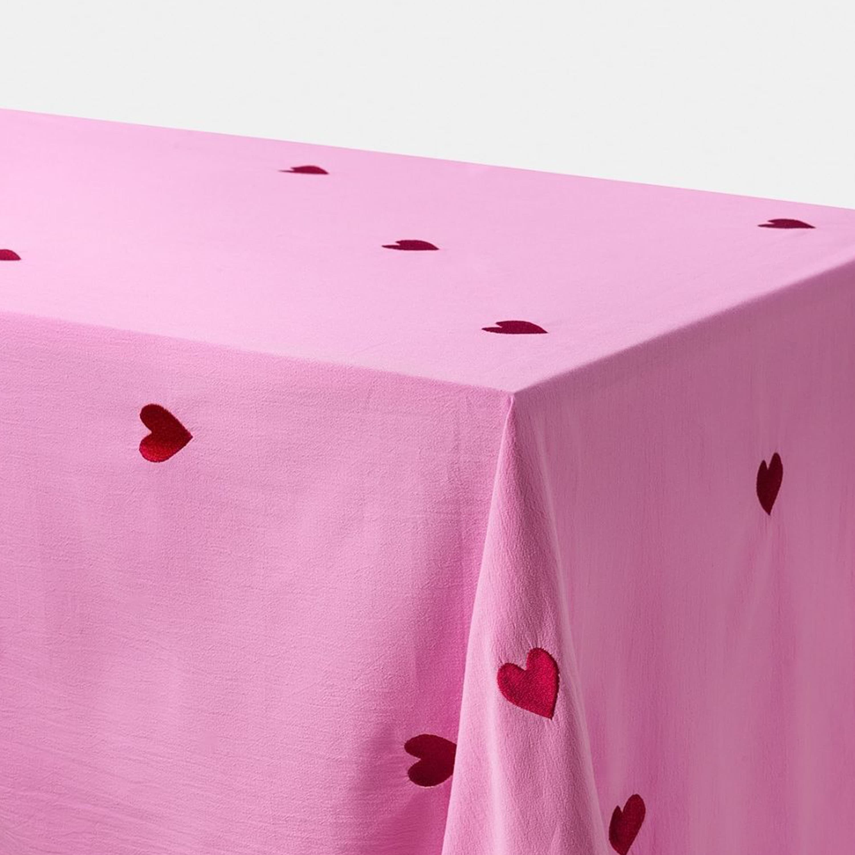 Pink Hearts Tischdecke 145x180