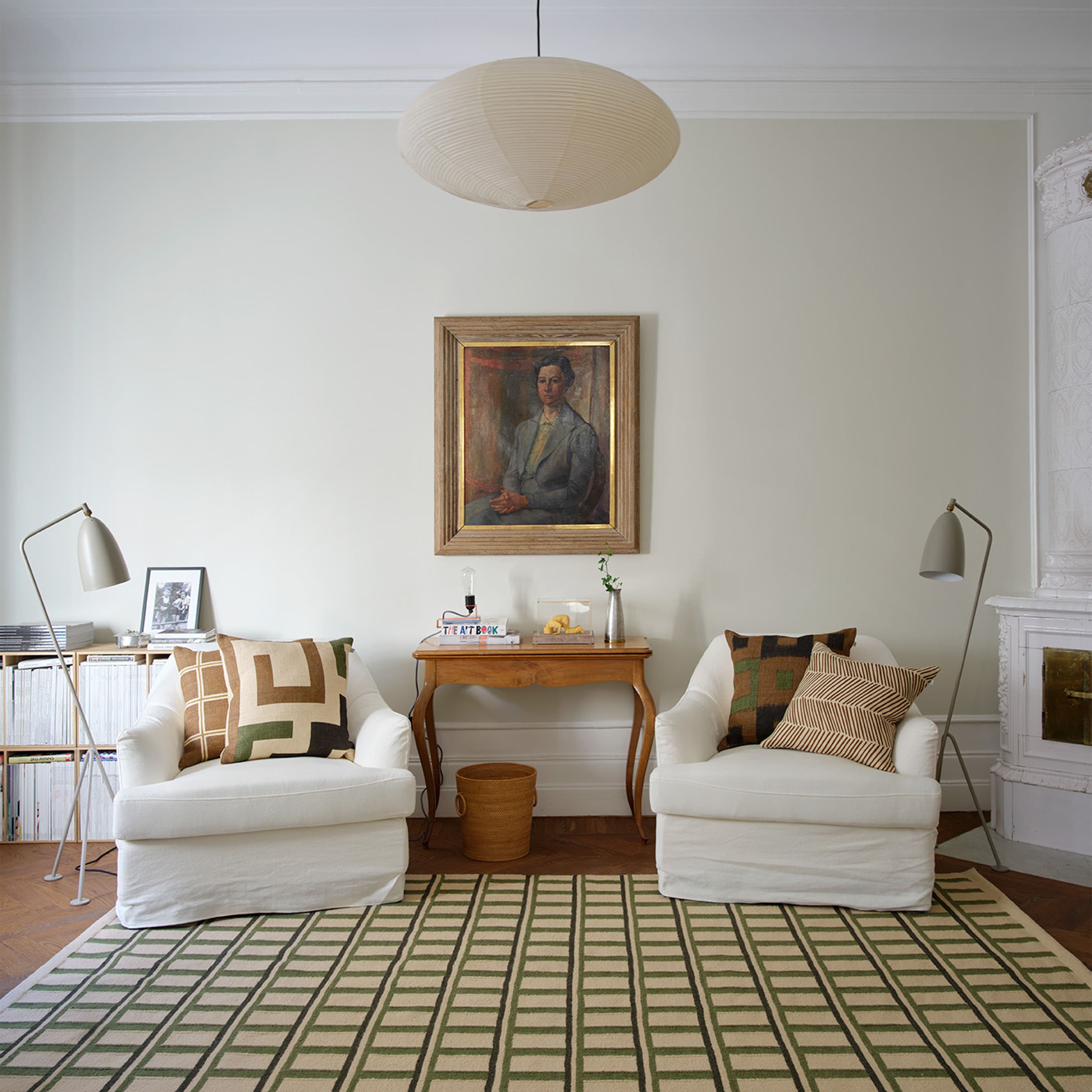 Mysore Wollteppich Off White/Green/Dark Green 180x270
