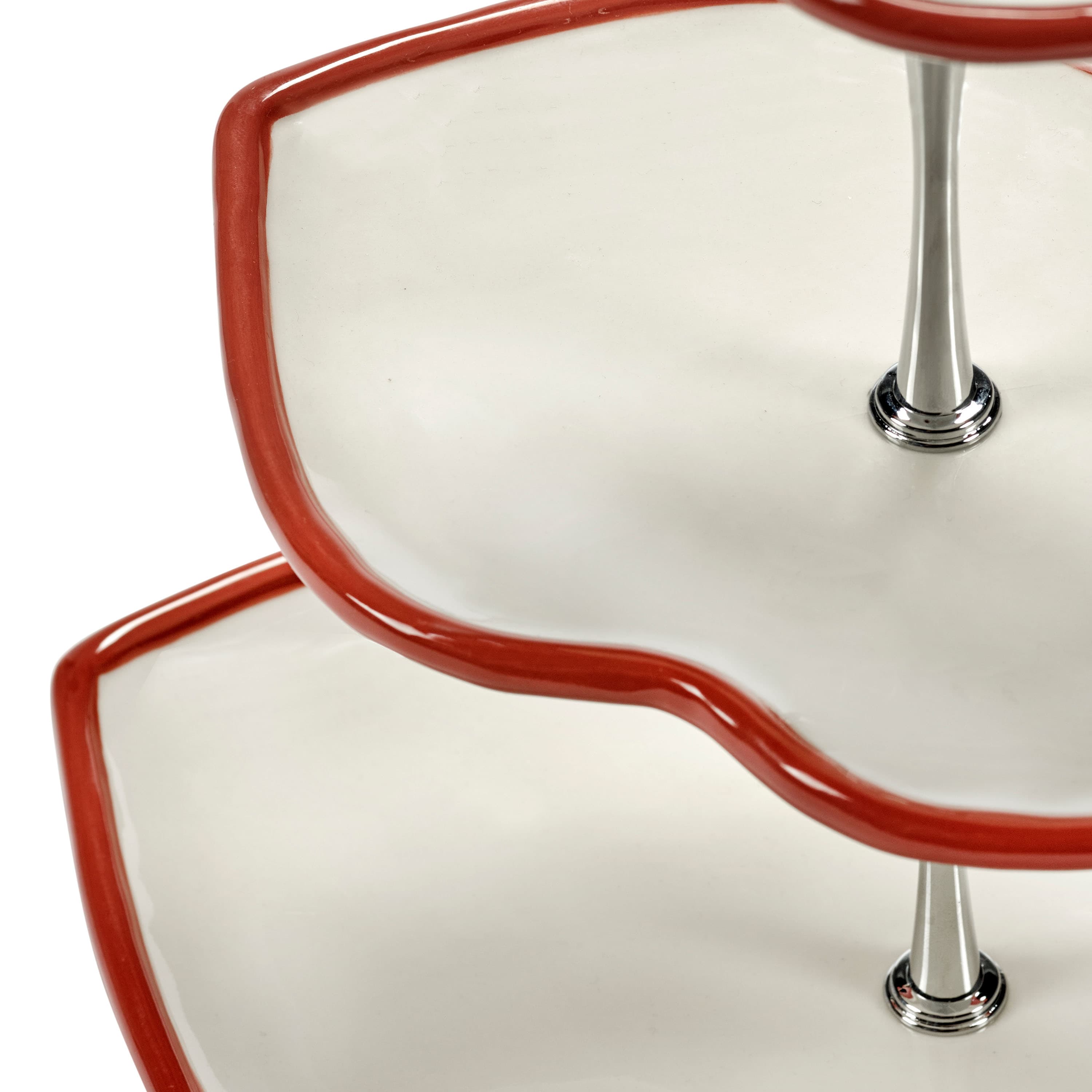 Les Objets Mouleversants Cake Stand White/Red