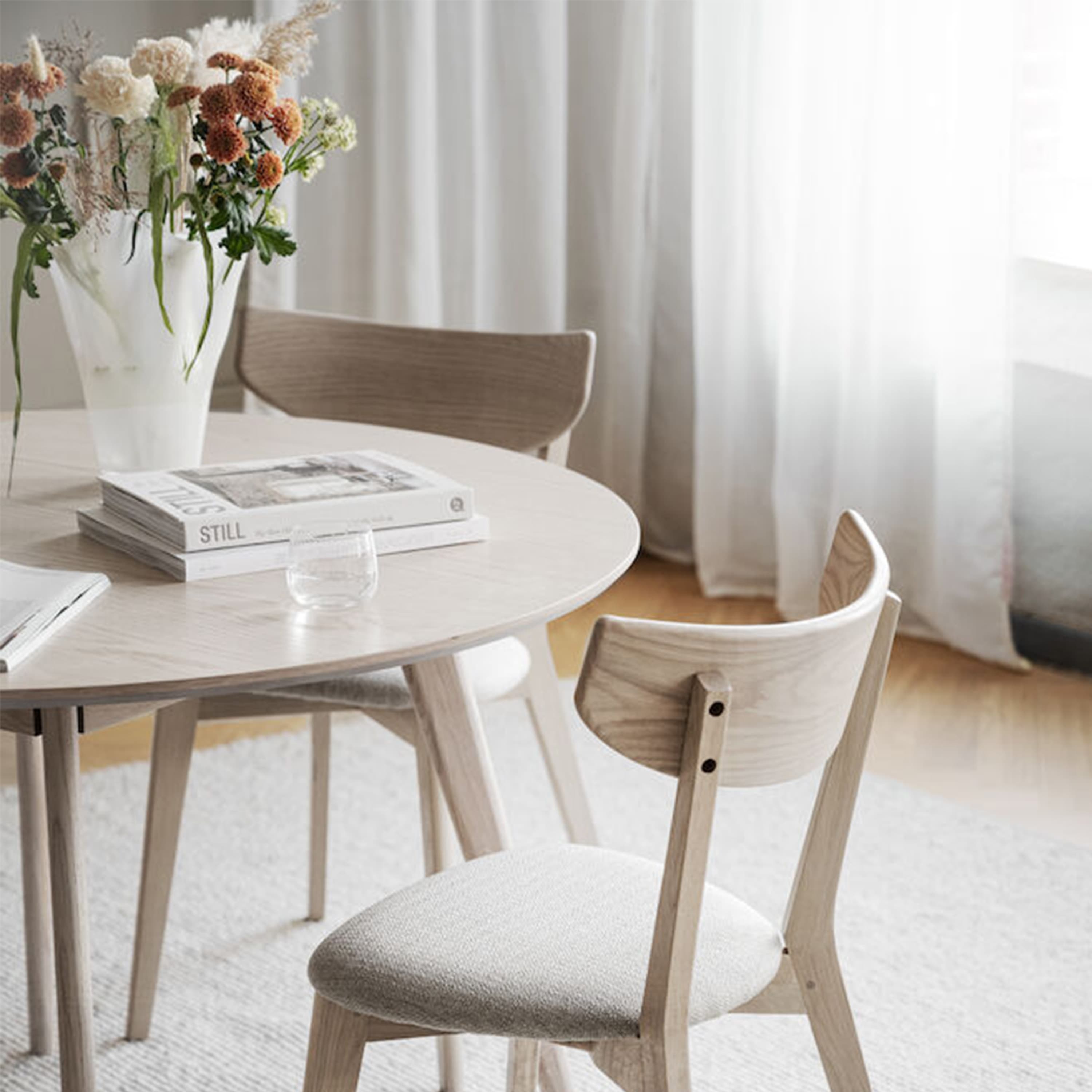 Yumi Dining Table White Washed Ø115