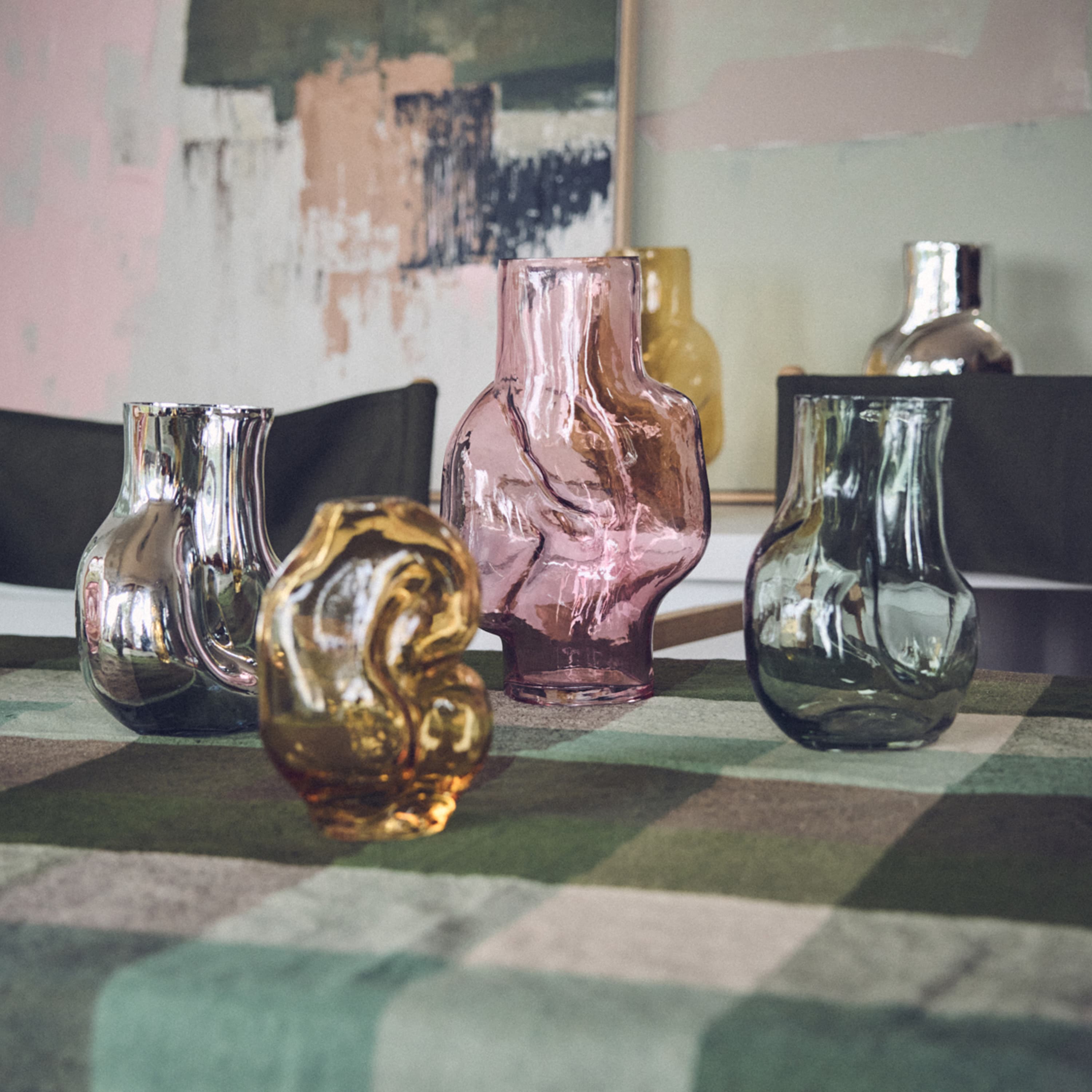 Gleam Vase Glass Olive 22cm