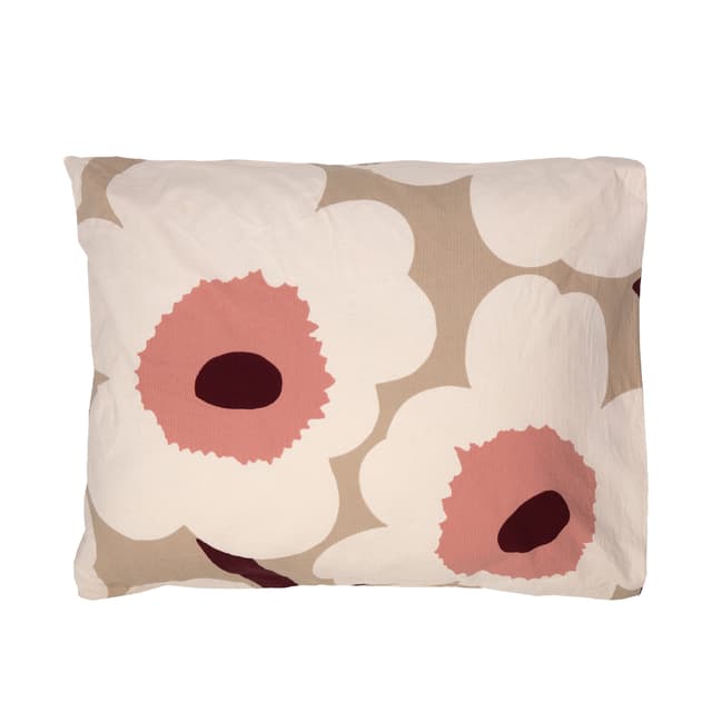 Unikko Pillowcase Crepe Beige/Rose 50x60