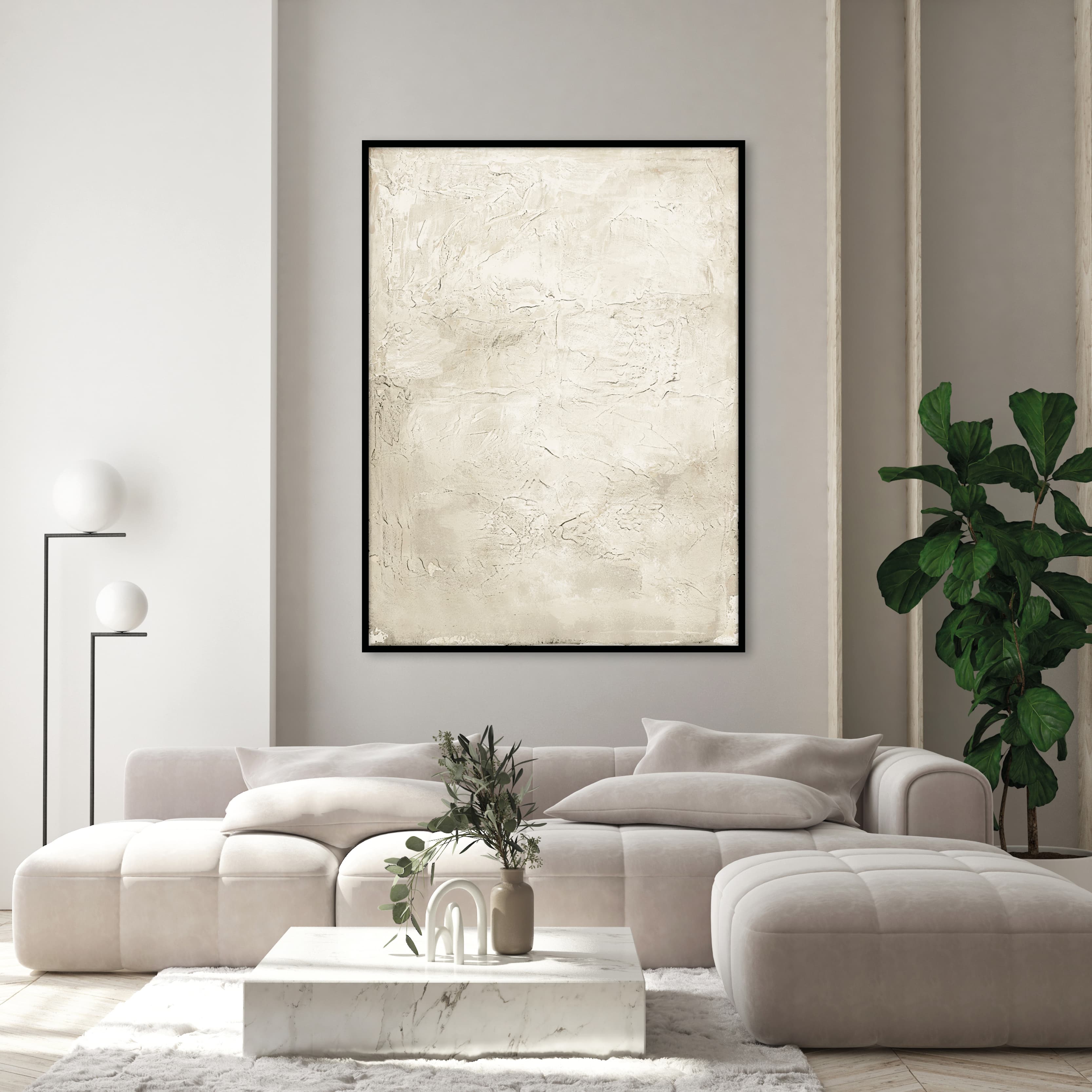 Simple Wohnen 3 Bild mit schwarzem Rahmen 90x120cm