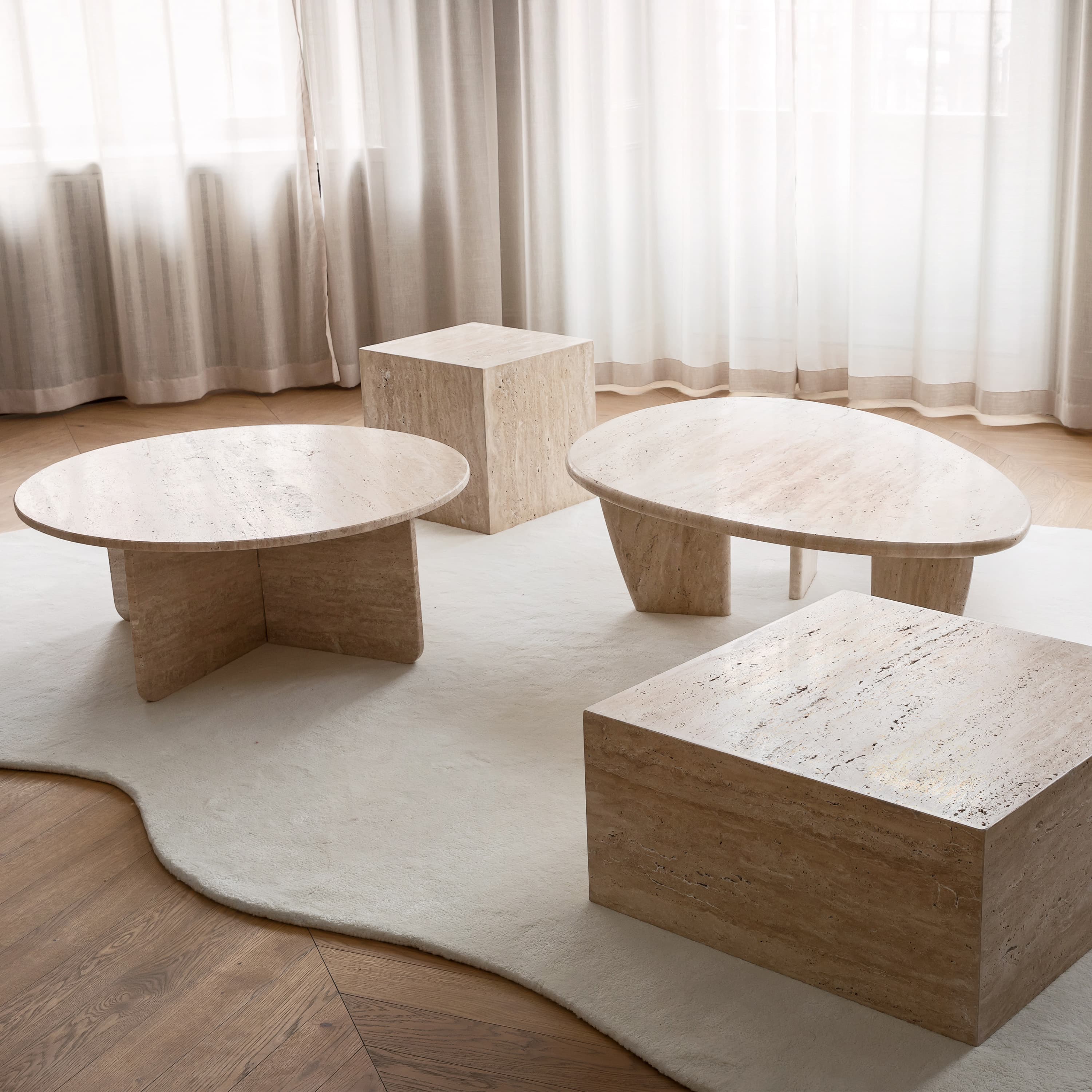 Tilly Side Table Travertine 40cm