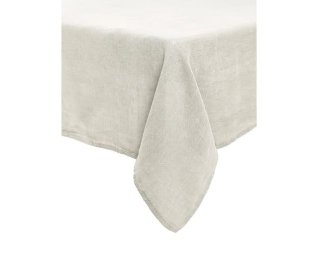 Julie Linen Tablecloth 145x280 cm, Grey/White