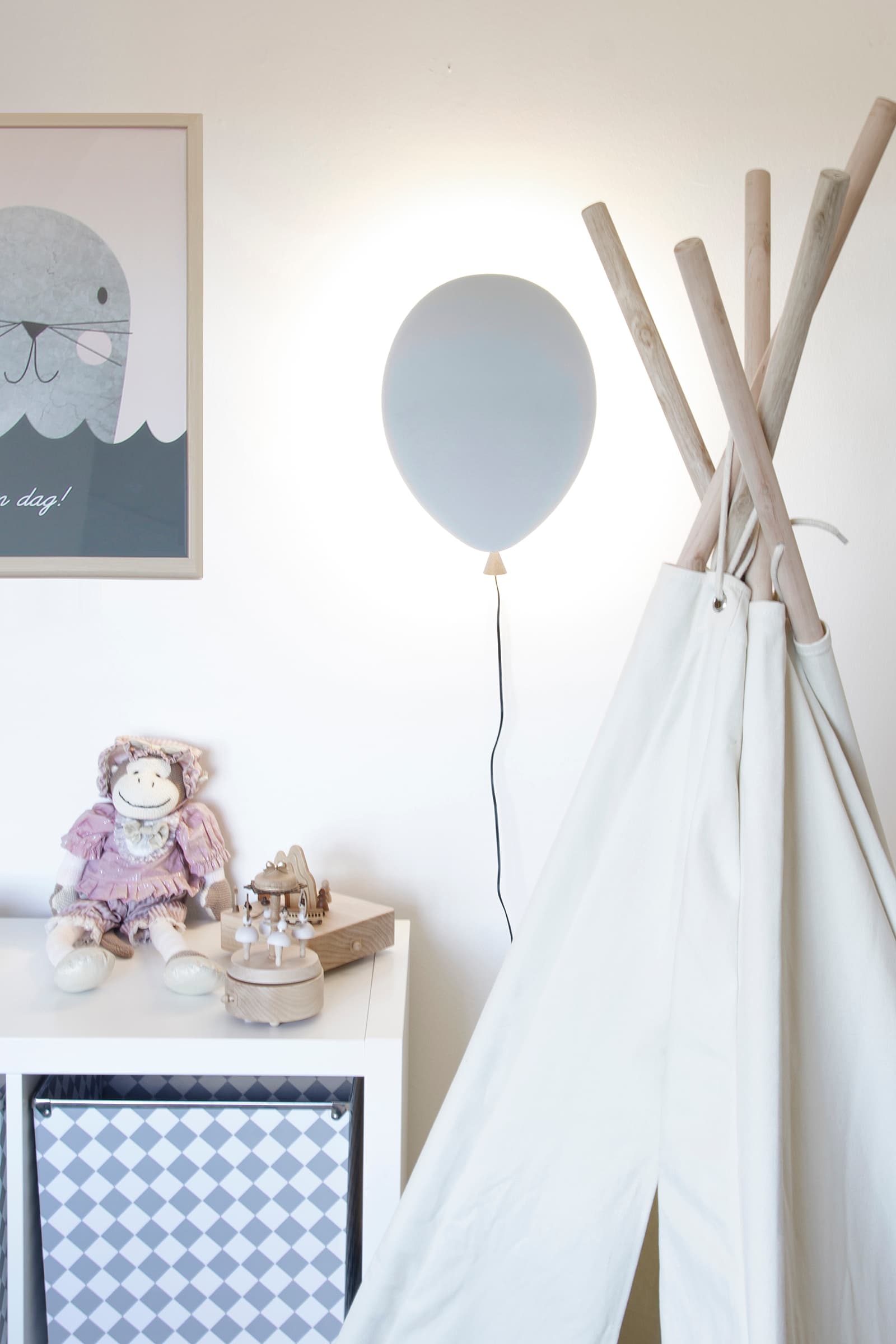 Balloon Wandlampe Grau