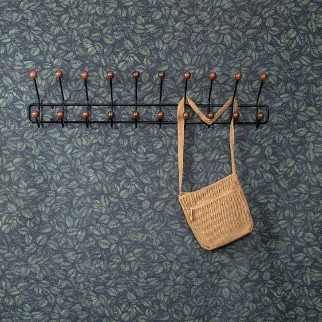 Bill Horizontal Coat Rack Black/Walnut Hue 102cm
