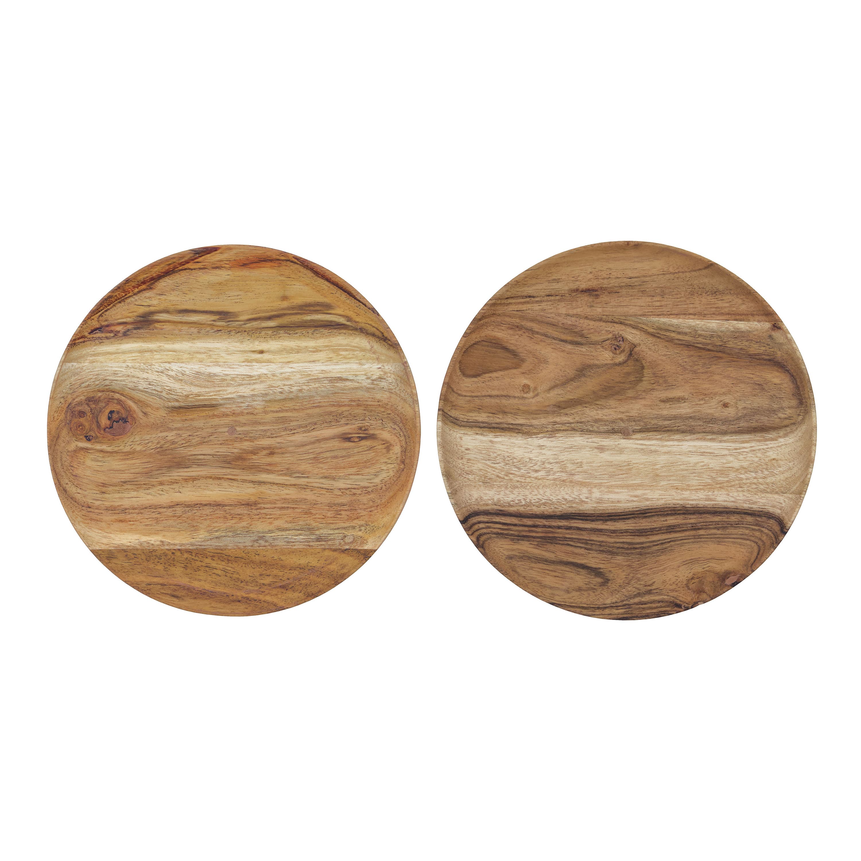 Wood Trays Natural Set of 2 Ø17