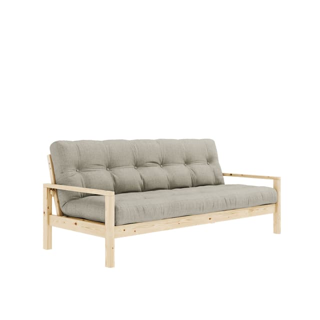 Knob Sofa Bed Natural/Linen 190cm