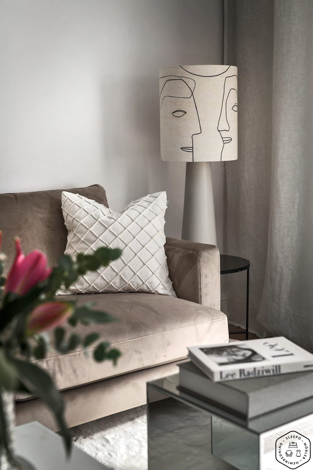 Cone Lamp Base Light Grey 55cm