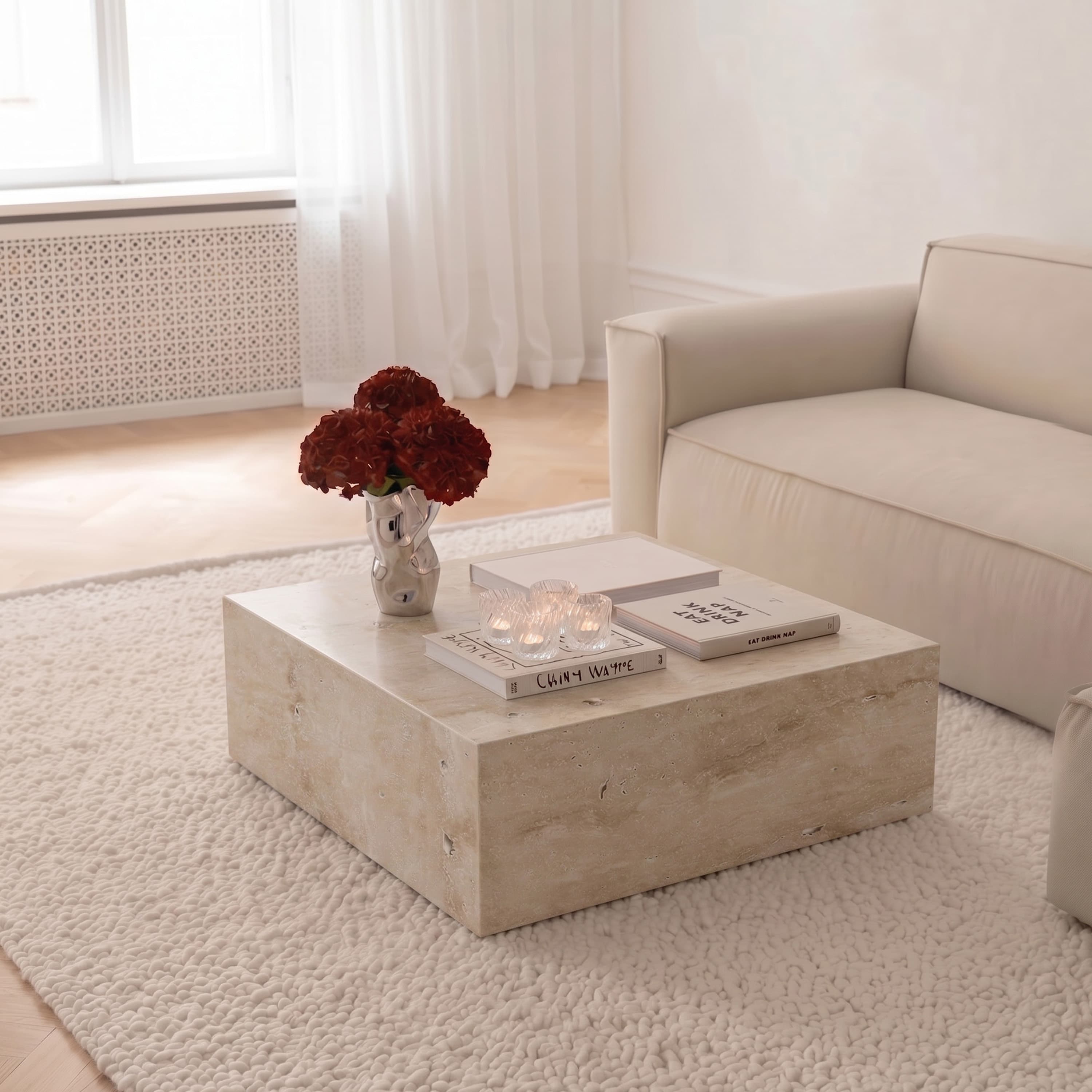 Tilly Couchtisch Travertin 65cm