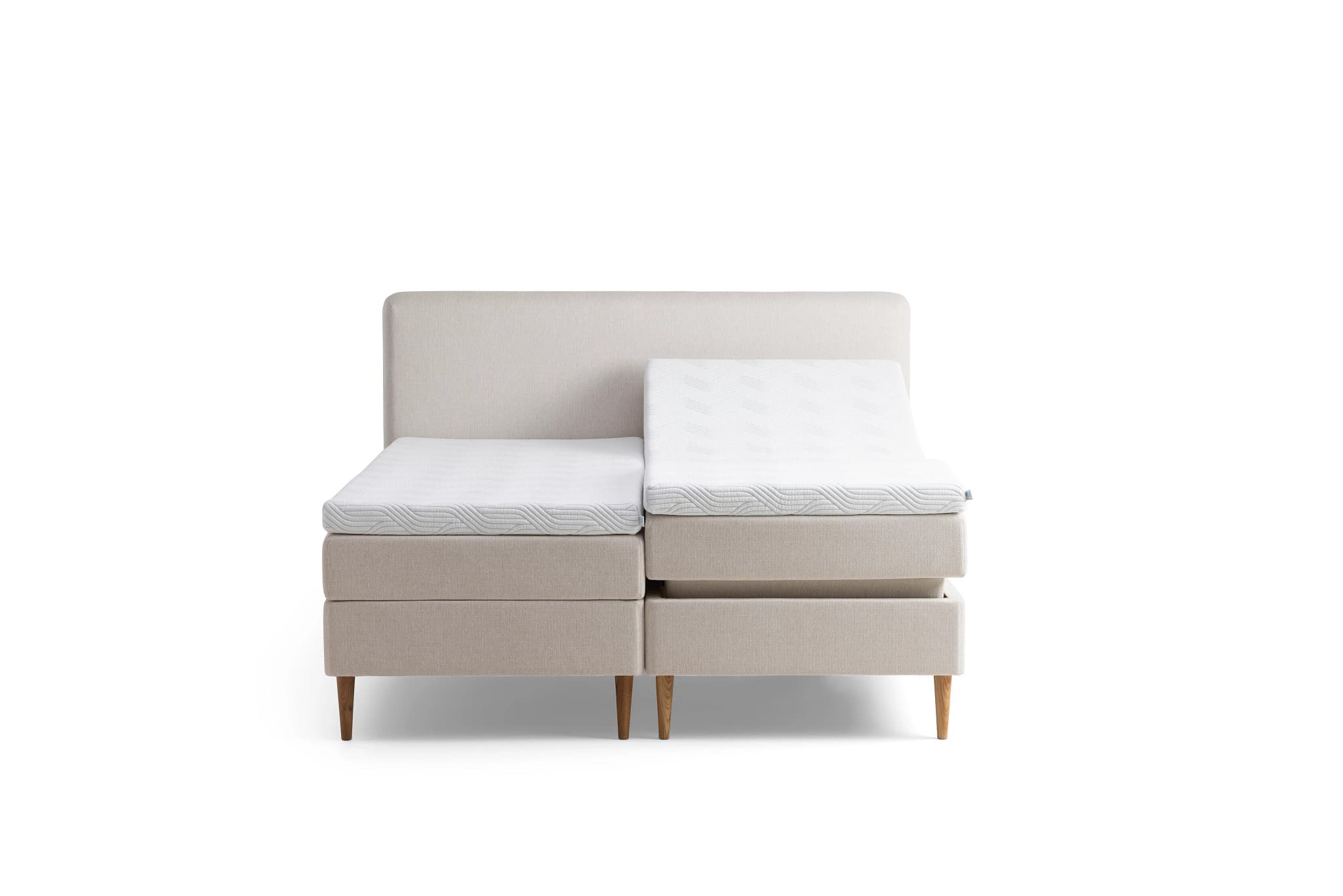 Promise Ställbar Säng Ivory 90x200 Pro Plus SmartCool 8cm Mjuk Rundat Ekben 19cm