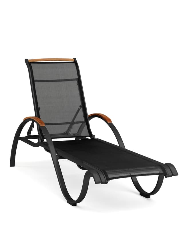 Nydala Sun Lounger Black/Teak