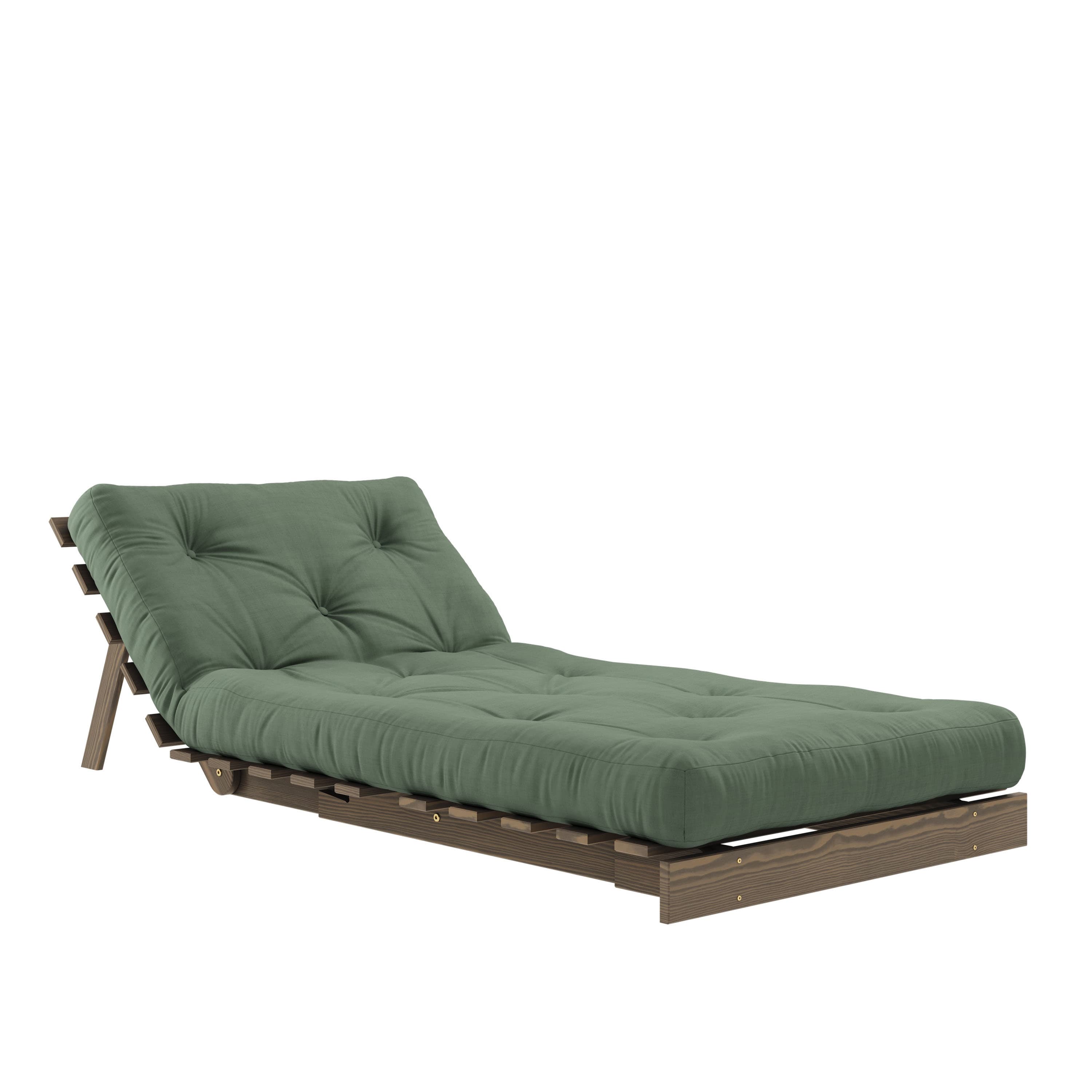 Roots Schlafsessel Braun/Olivgrün 90cm