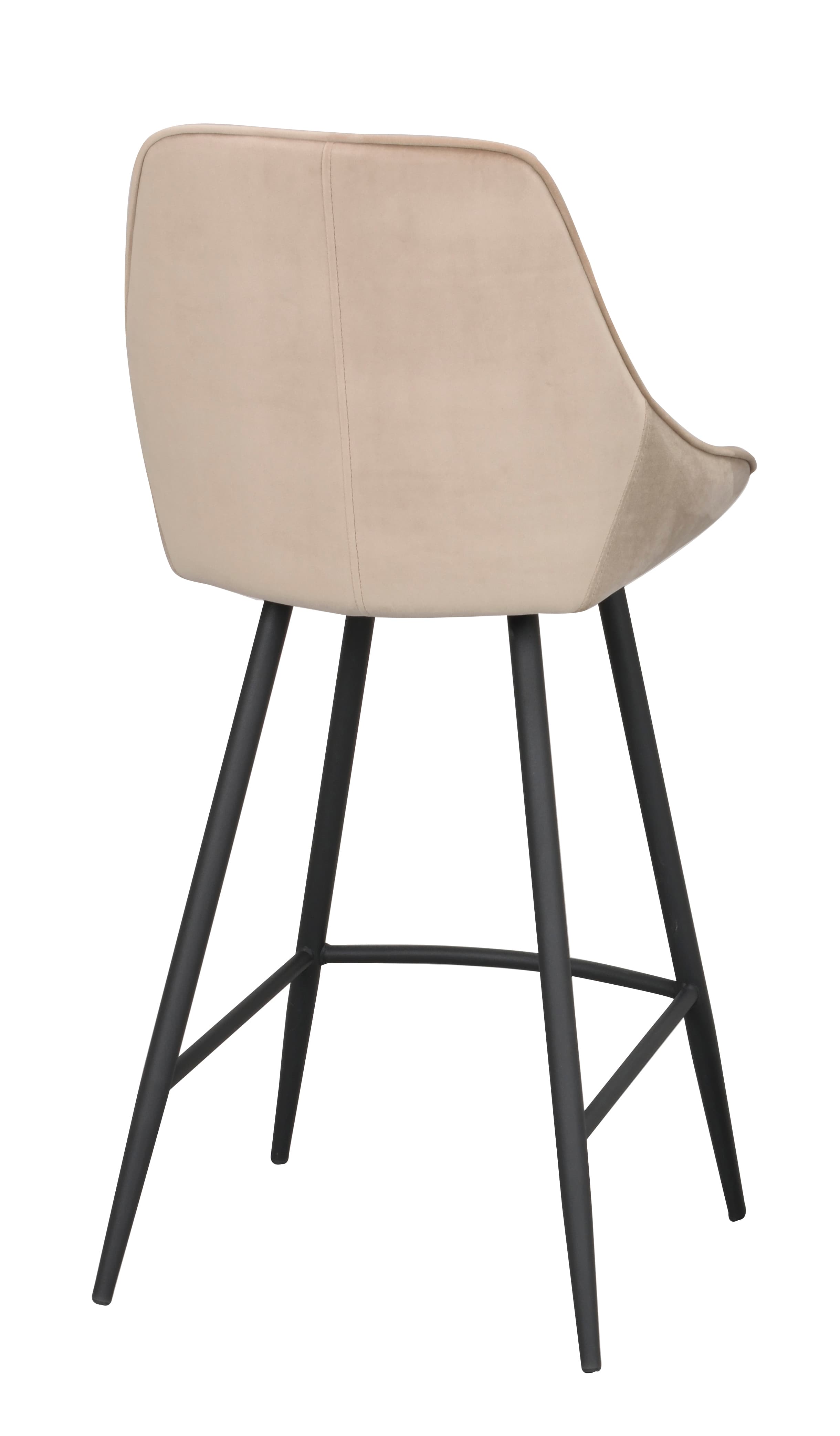 Sierra Barhocker Samt Beige/Schwarz