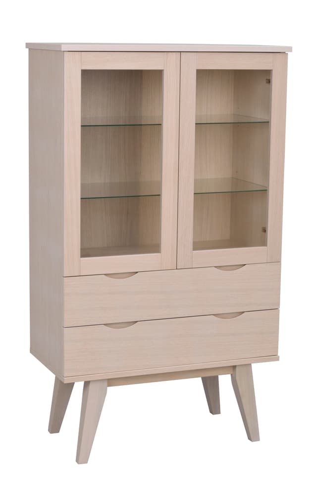 Filippa Glass cabinet White Pigmented 140cm