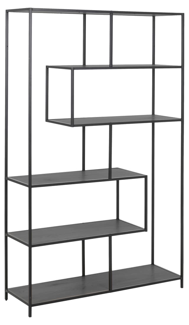 Vilma Asymmetrisches Bücherregal Schwarz 185x114cm