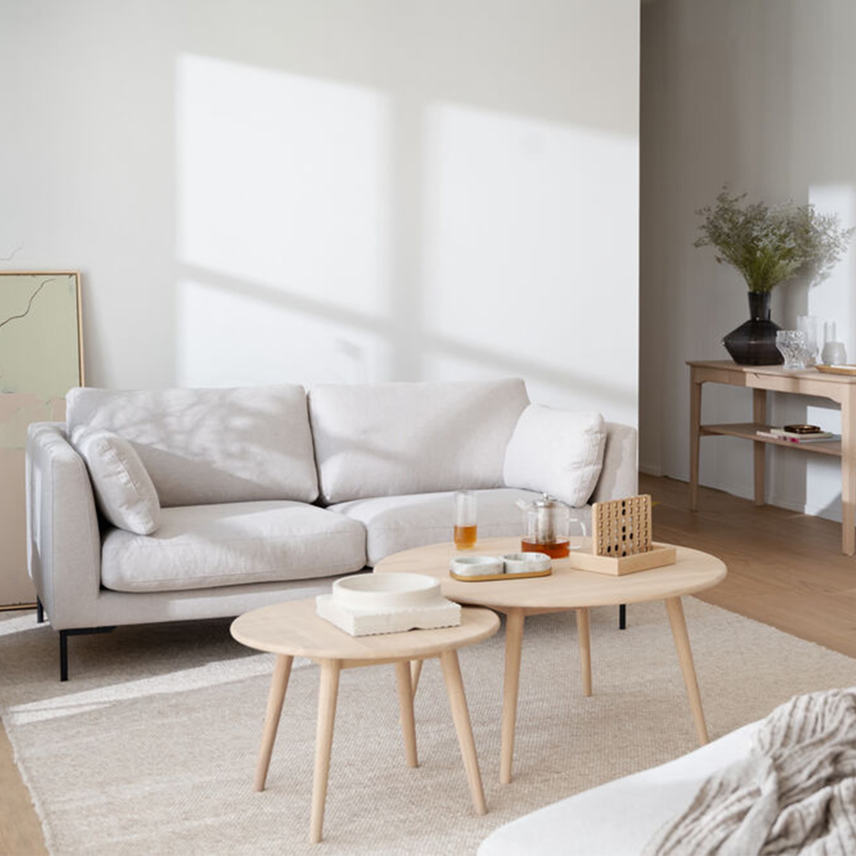 Tompkins Coffee Table White Washed Ø90