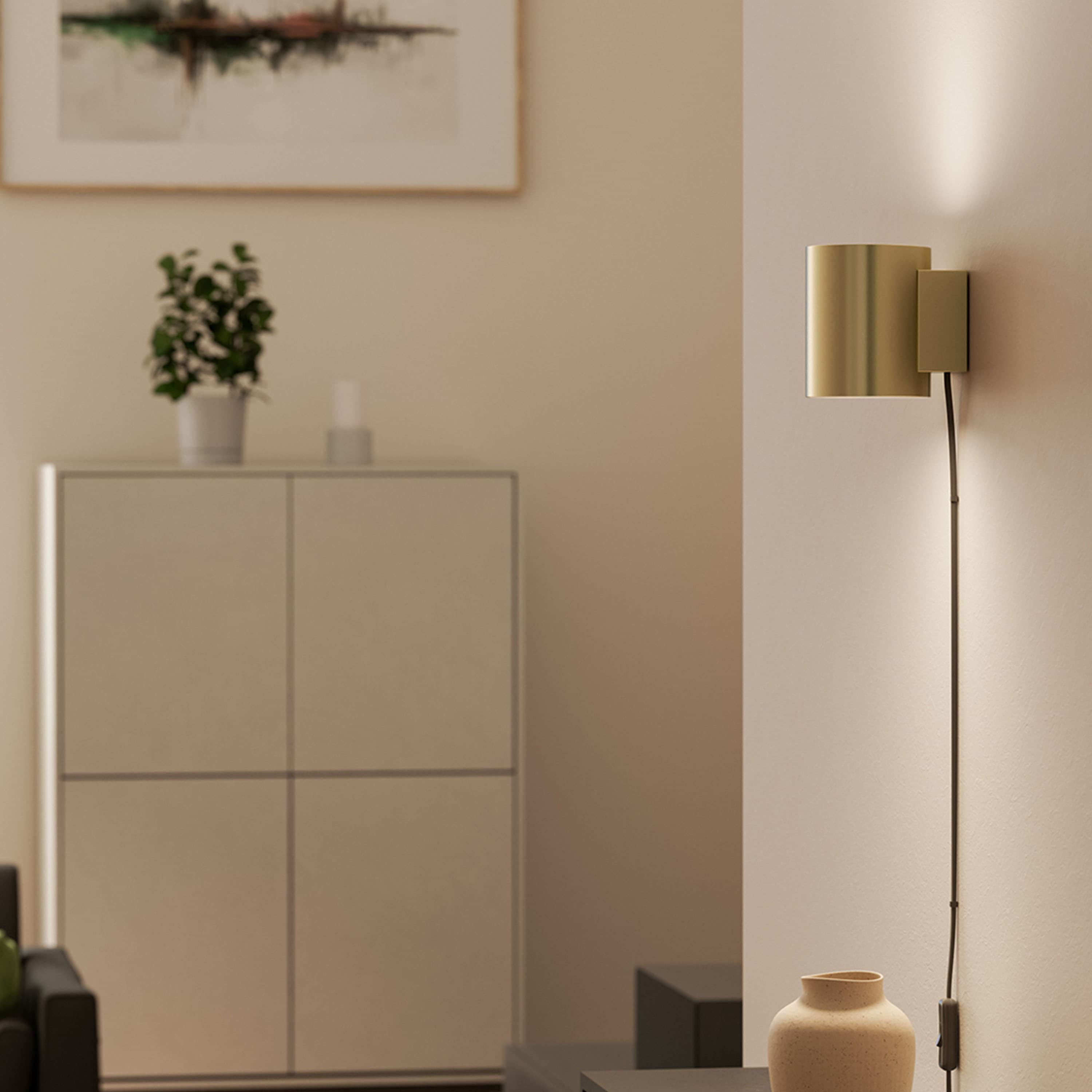 Evoke Wandleuchte Satin brass Small
