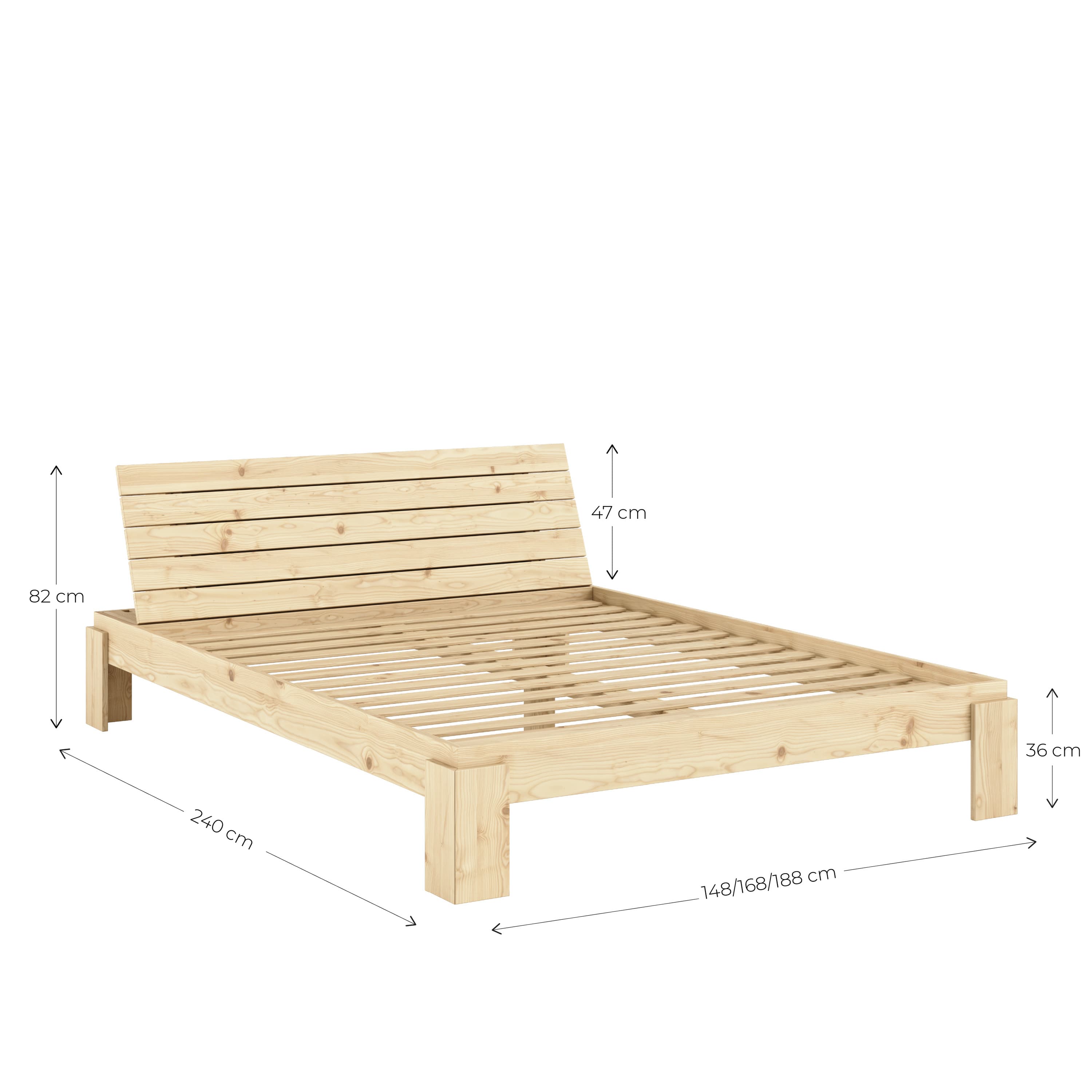 Layers Bed frame with Headboard Natural 140x200