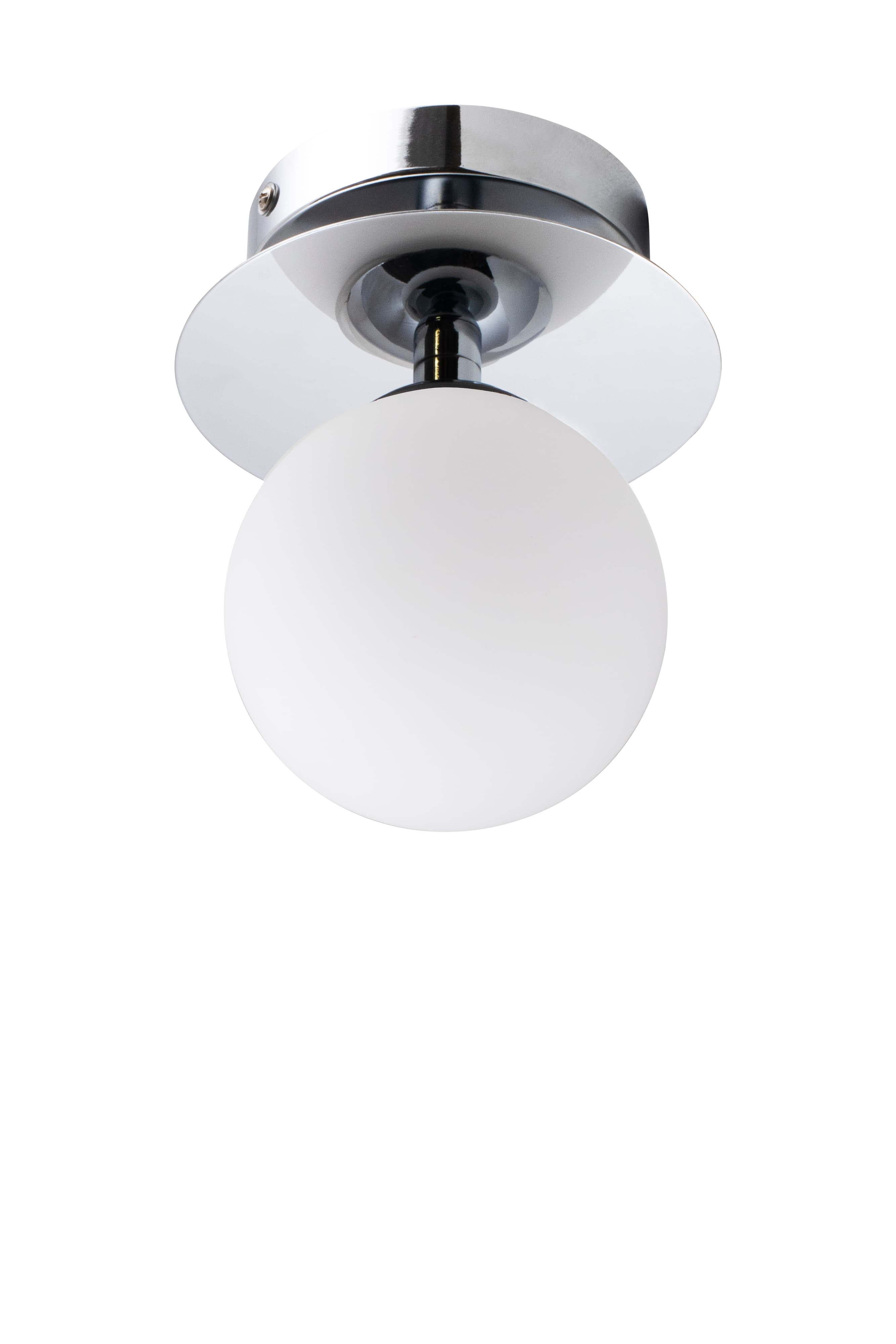 Art Deco Wall Lamp/Ceiling Light Chrome/White Ø16