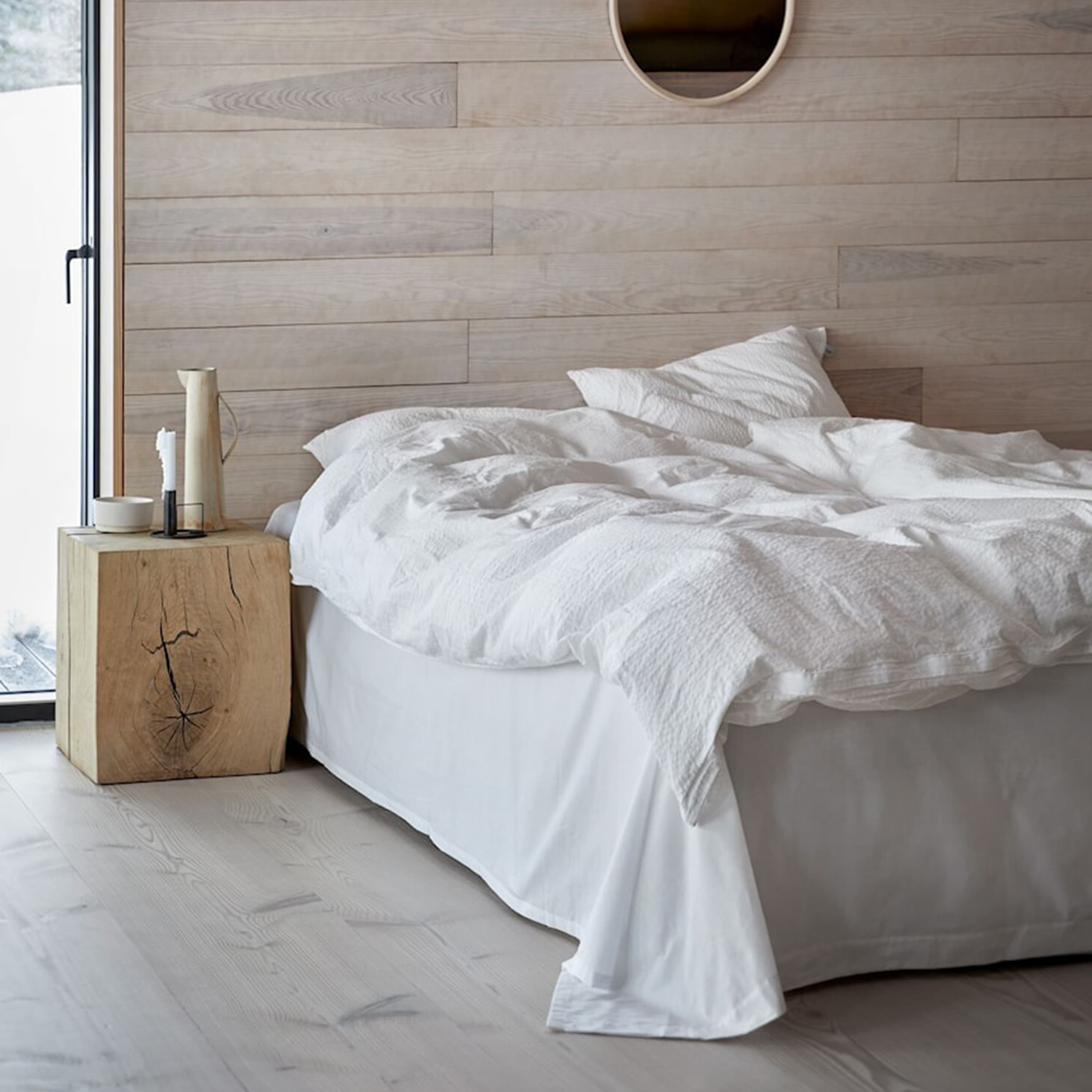 Pure Double Duvet Cover Set Crinkle White 220x220cm/50x60cm